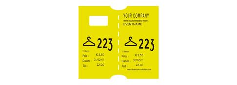 Garderobebilletter til CoatcheckOneFive gule garderobelapper (4.550 stk) 